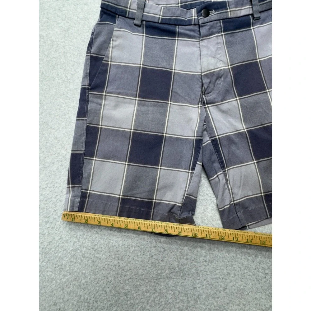 Lululemon Mens Plaid Performance Shorts *30 Navy Gray Windowpane Casual Outdoors